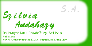 szilvia andahazy business card